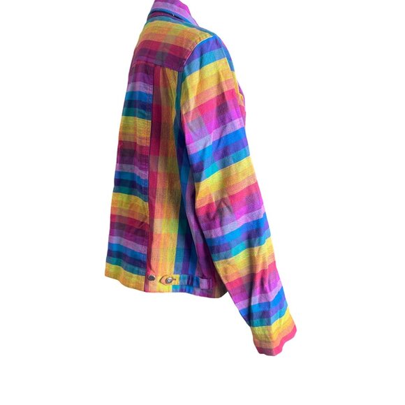 Draper’s And Damon’s xl womens button Jacket Colorful rainbow Vintage Style A777 - Picture 4 of 12